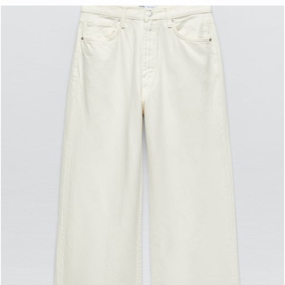 Zara wide leg jeans, color white